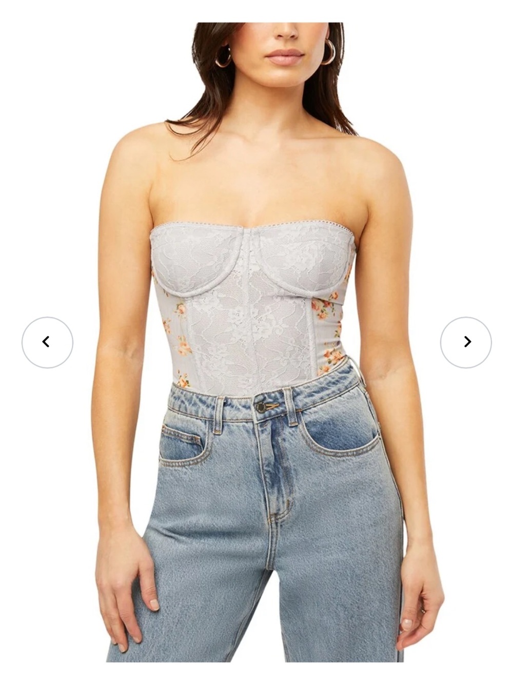WeWoreWhat Lace Corset | Icelandic Blue